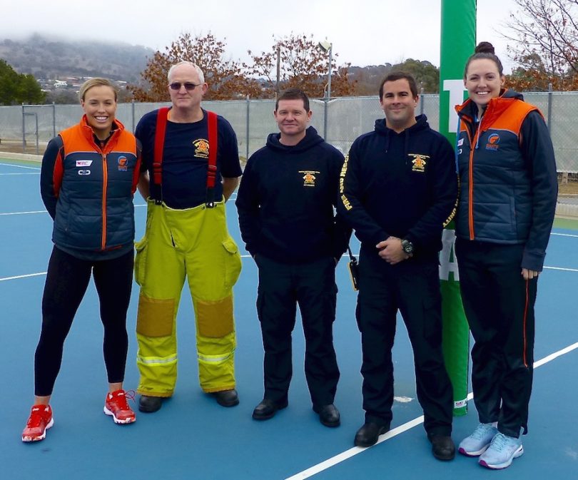 Netballers and Fire and Rescue firefighters