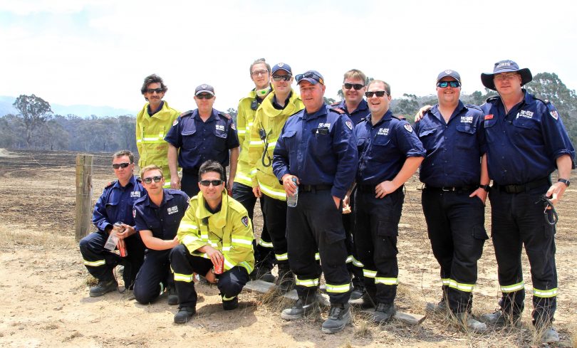 NSW Fire and Rescue with Rural Fire Service firefighters from Nowra, Batemans Bay, Moruya, Braidwood, Queanbeyan and Goulburn