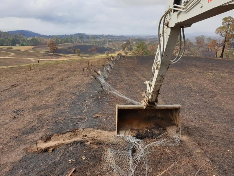 Repair work on farms following the Cobargo fires
