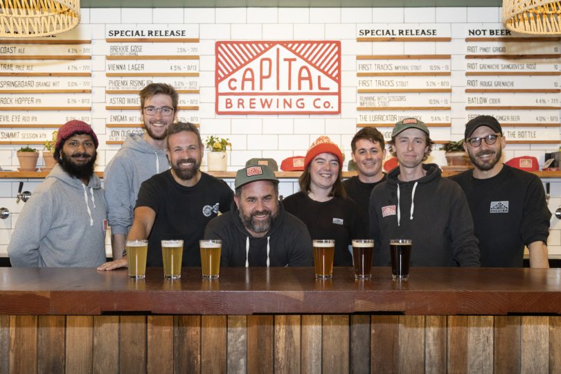 Capital Brewing Co team at taproom in Fyshwick.