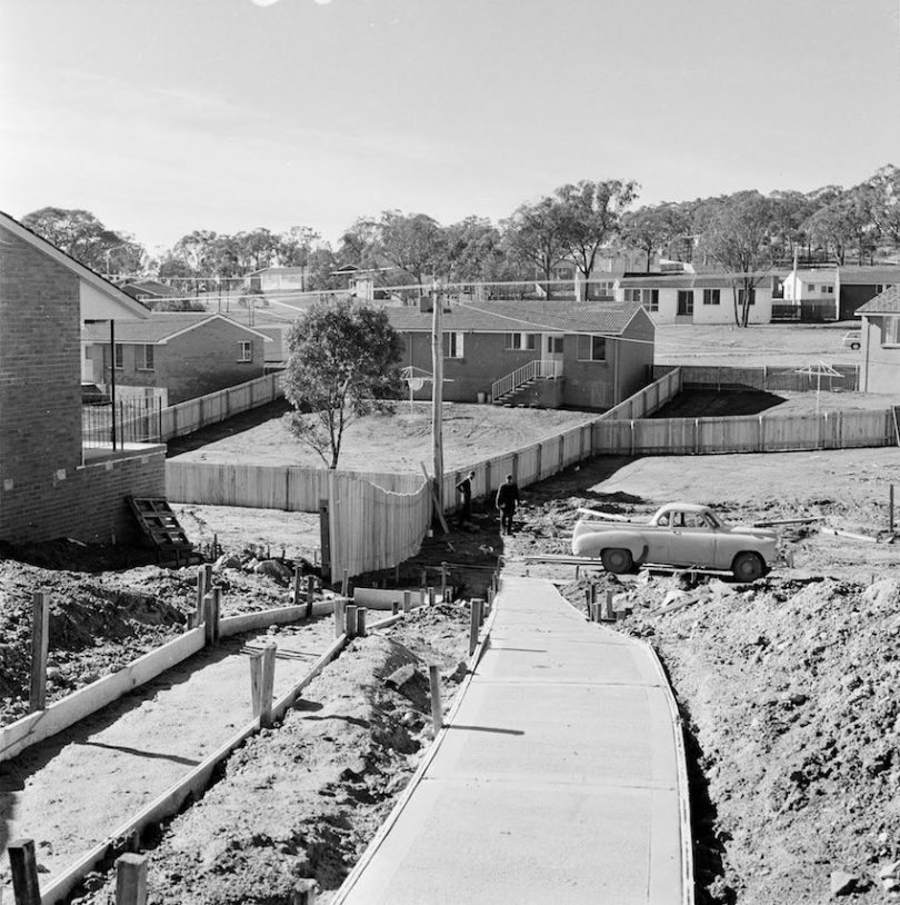 Homes being built in Aranda in 1968