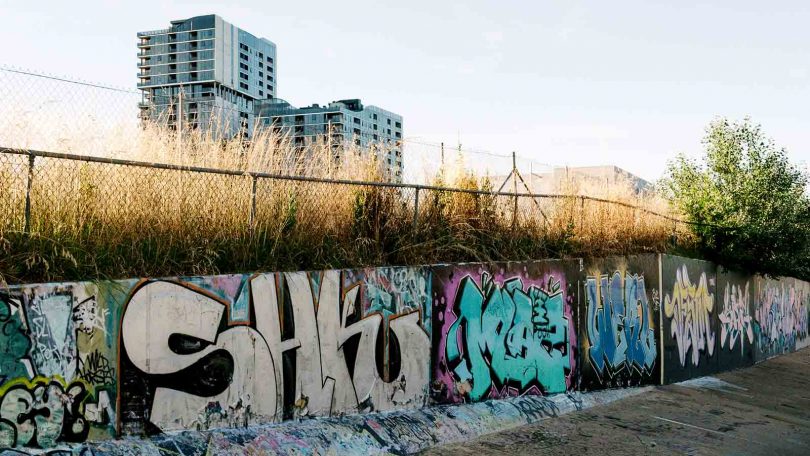 Graffiti wall at Woden drains