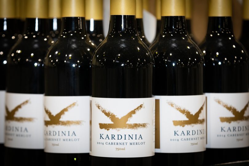 Bottles of Kardinia 2014 Cabernet Merlot.