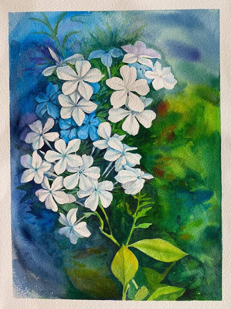 Watercolour painting of flowers