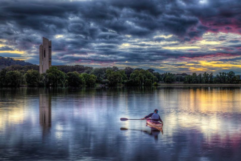 Adrian Kelson on Lake Burley Griffin