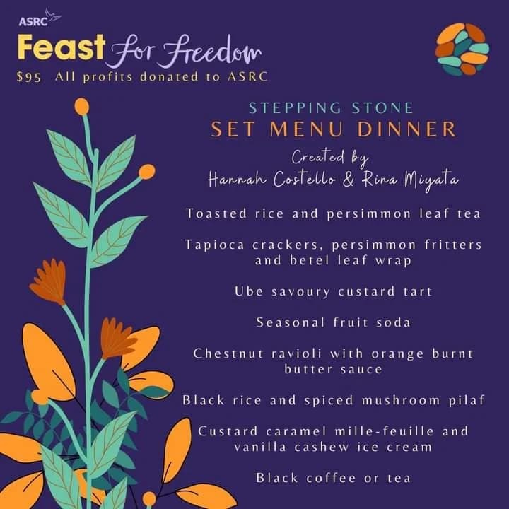 five course menu for the event