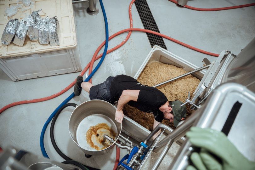 working in the brewery