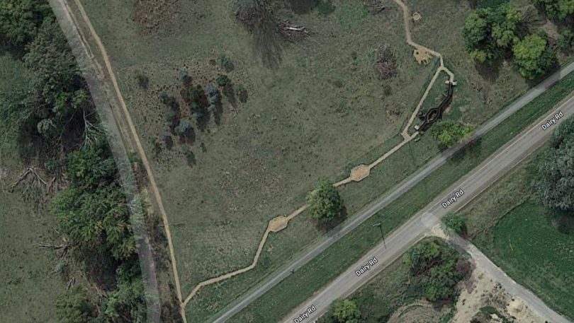 The 'Trench Trail' today shown from overhead.