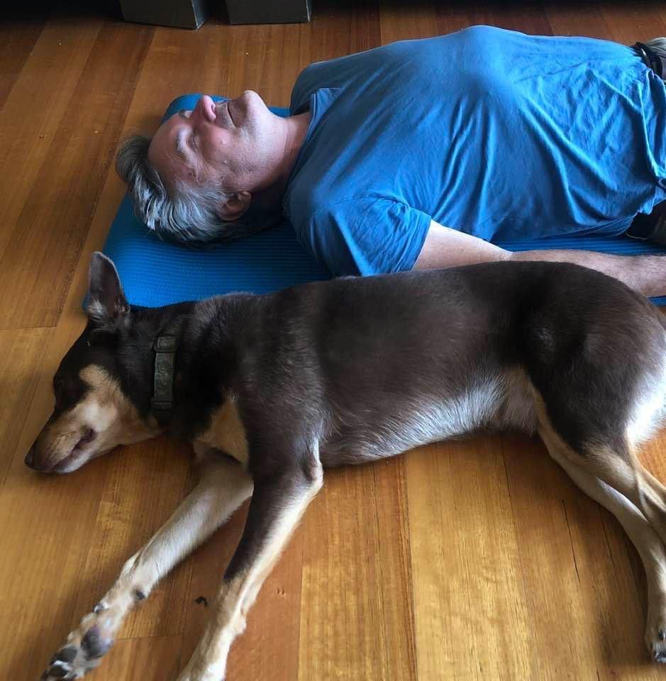 Author Richard Glover and his dog, Clancy