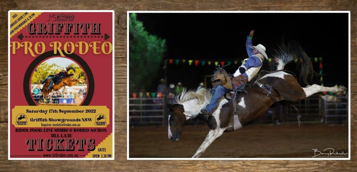Flyer for pro rodeo in Griffith