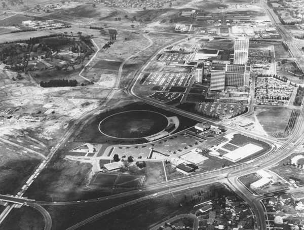 Woden Town Centre looking south, in 1974.
