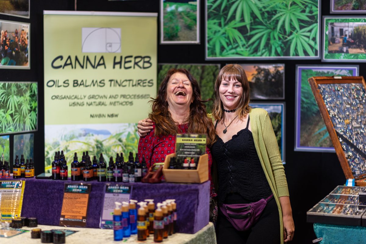 Vendors at a booth at the Hemp Health and Innovation Expo