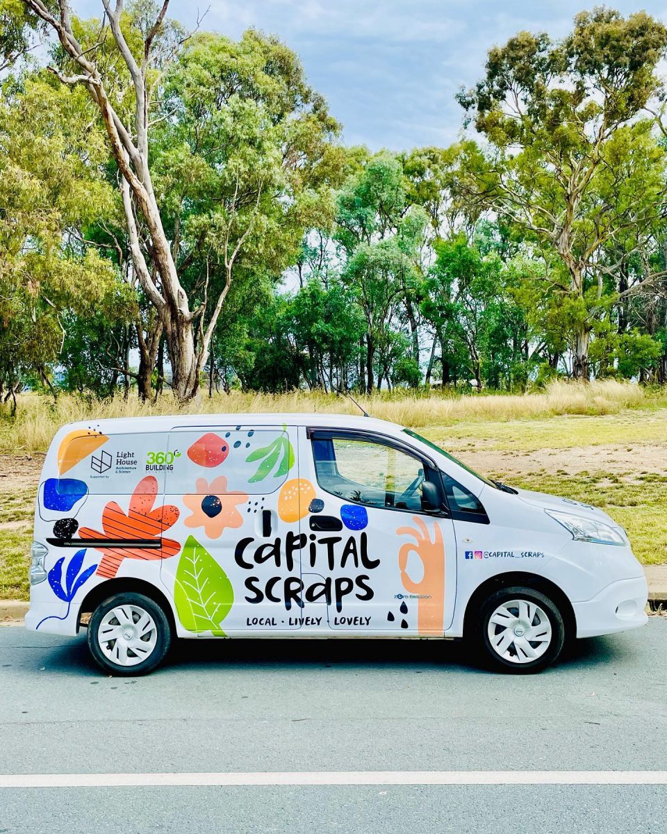 Colourful van that says Capital Scraps