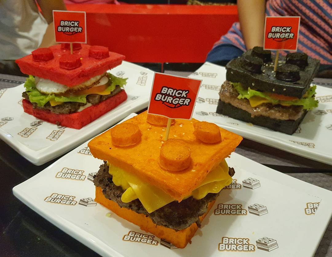 Square, LEGO shaped burger