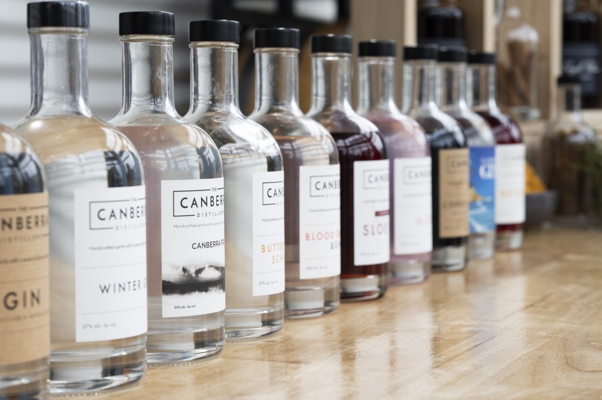 A line-up of bottles with different labels