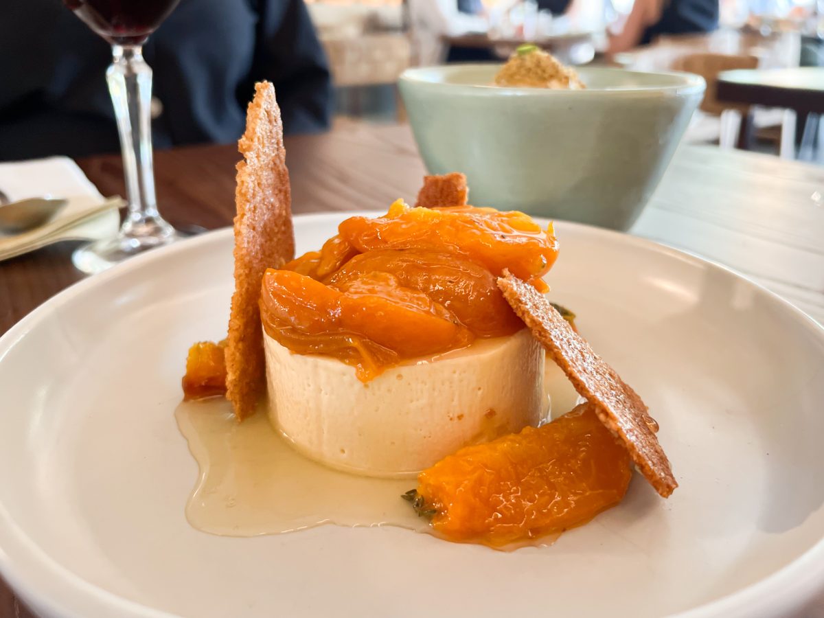 Dessert featuring apricots.
