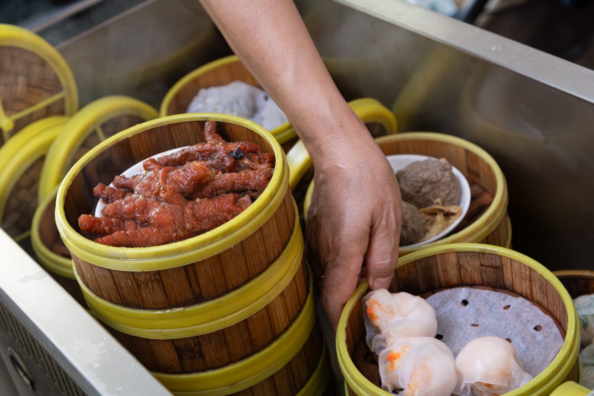 Yum Cha Trolley with dumplings and chickens feet