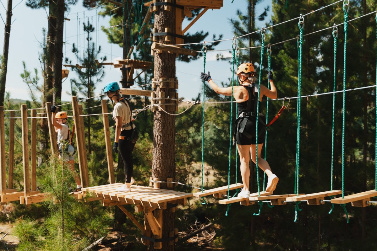 women on obstacle course