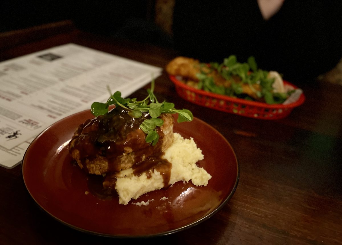 Pie with mash and gravy