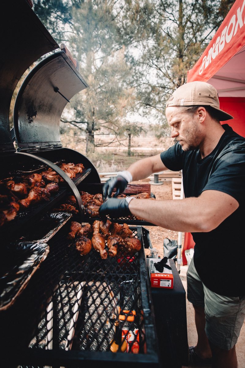 man at a bbq