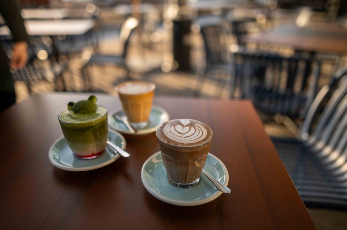 lattes on a table