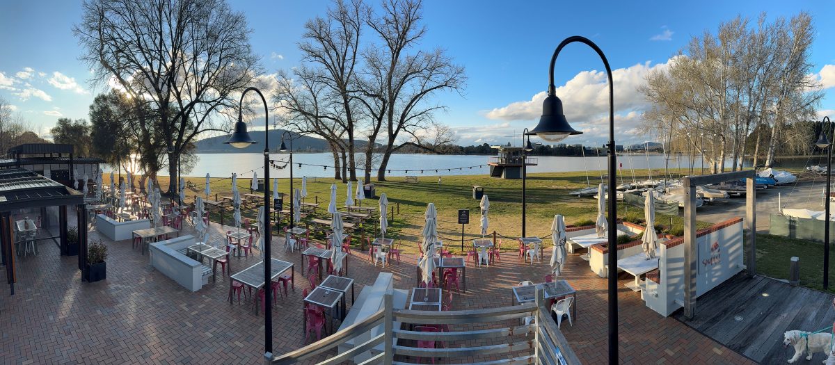 Canberra Southern Yacht Club lawns, overlooking the lake.