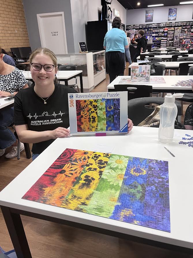 woman with jigsaw puzzle