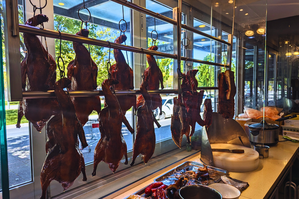 Roasted ducks at Jade Dumpling Noodle House in Gunghalin.