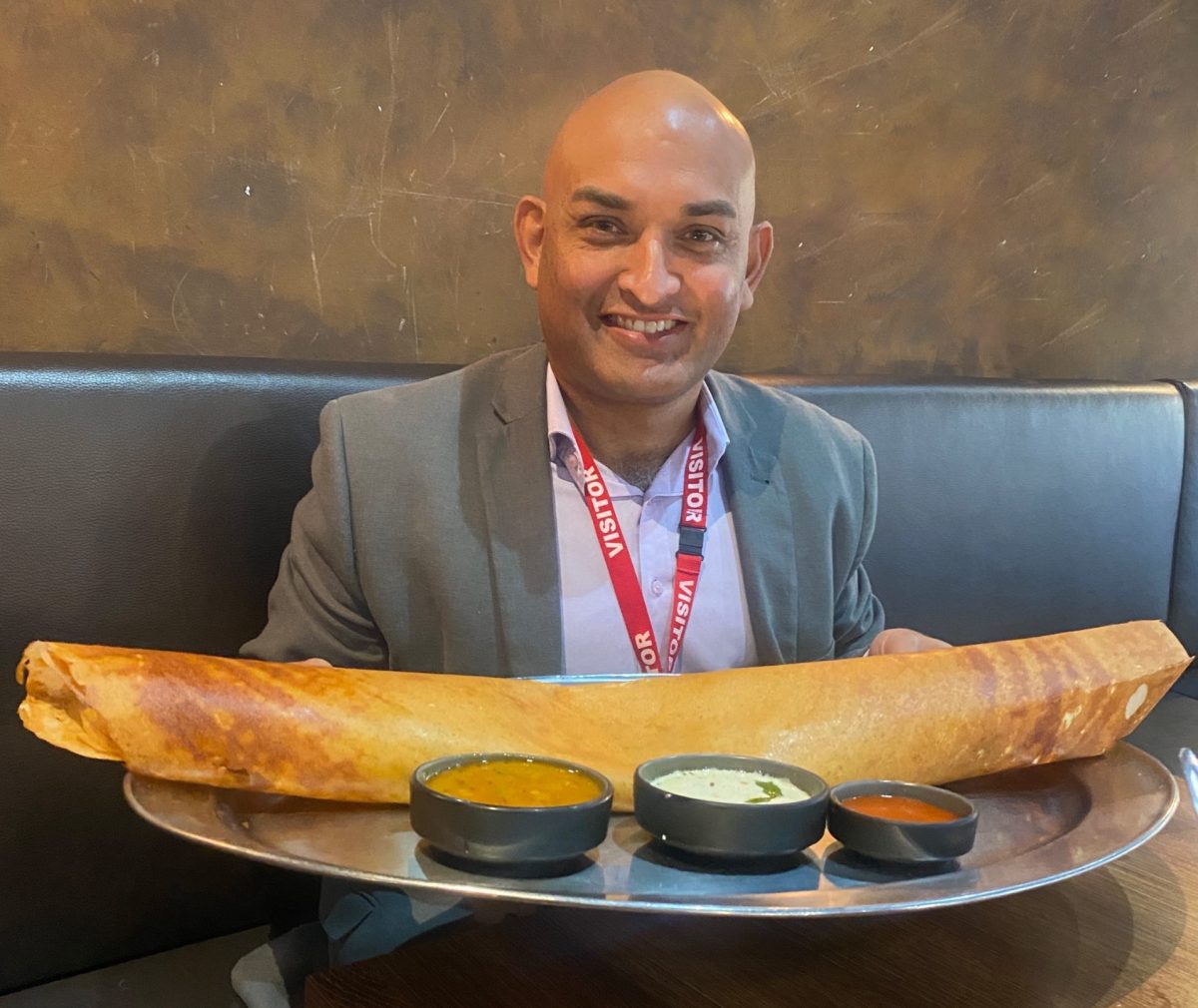 Oliver with a giant dosa