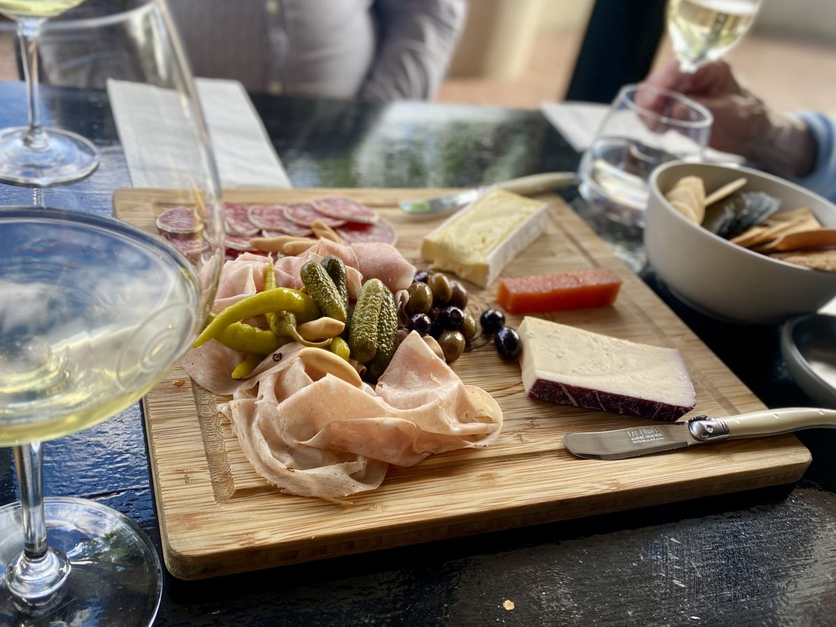 A charcuterie and cheese board