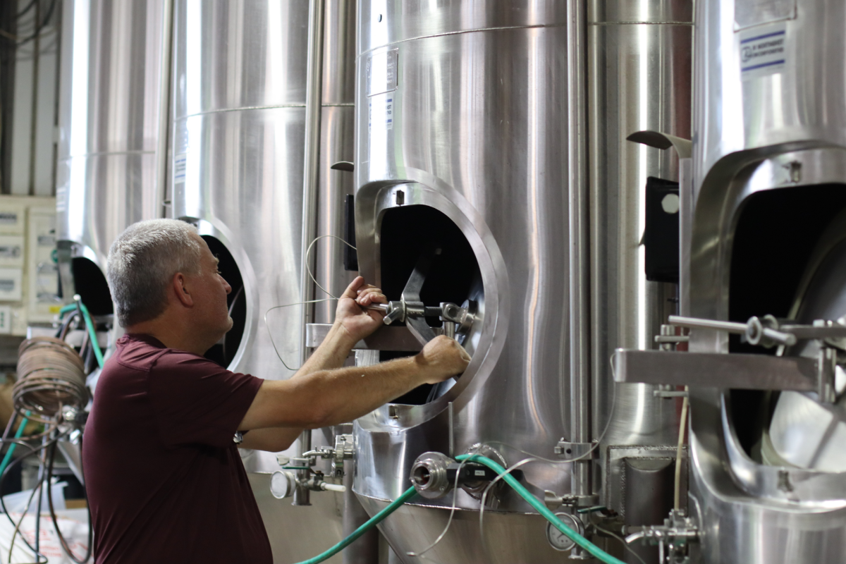 Christoph Zierholz in his microbrewery in Fyshwick.