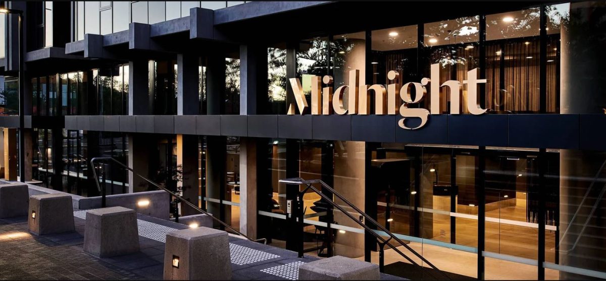 The front of the Midnight Hotel in Canberra 