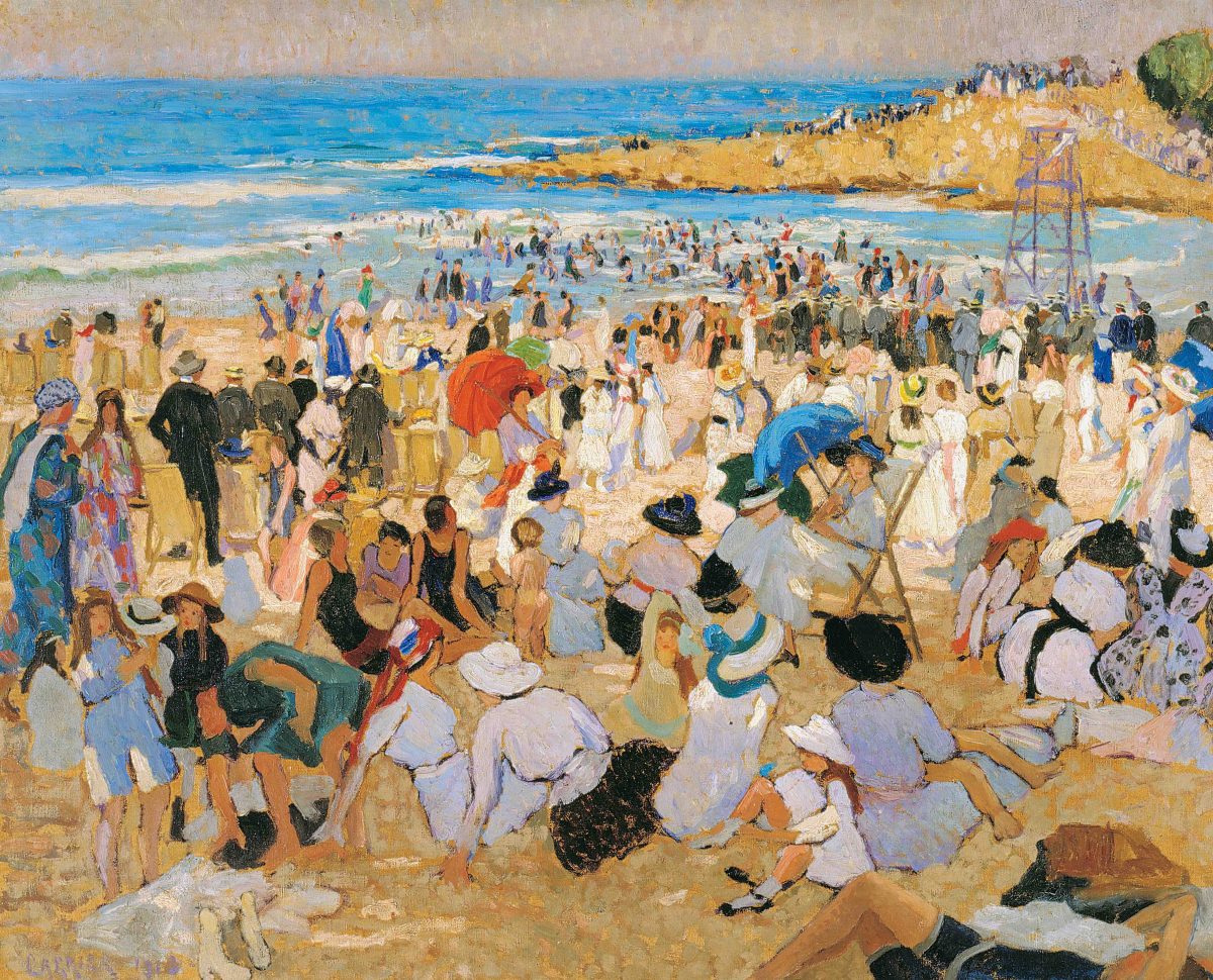 Crowded beach scene