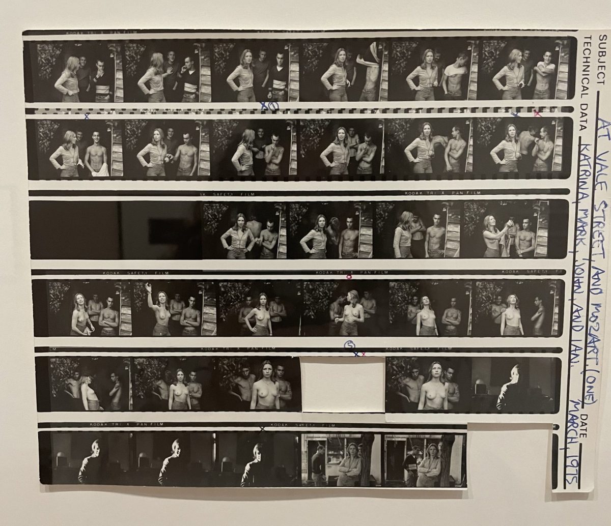 Proof sheet of images