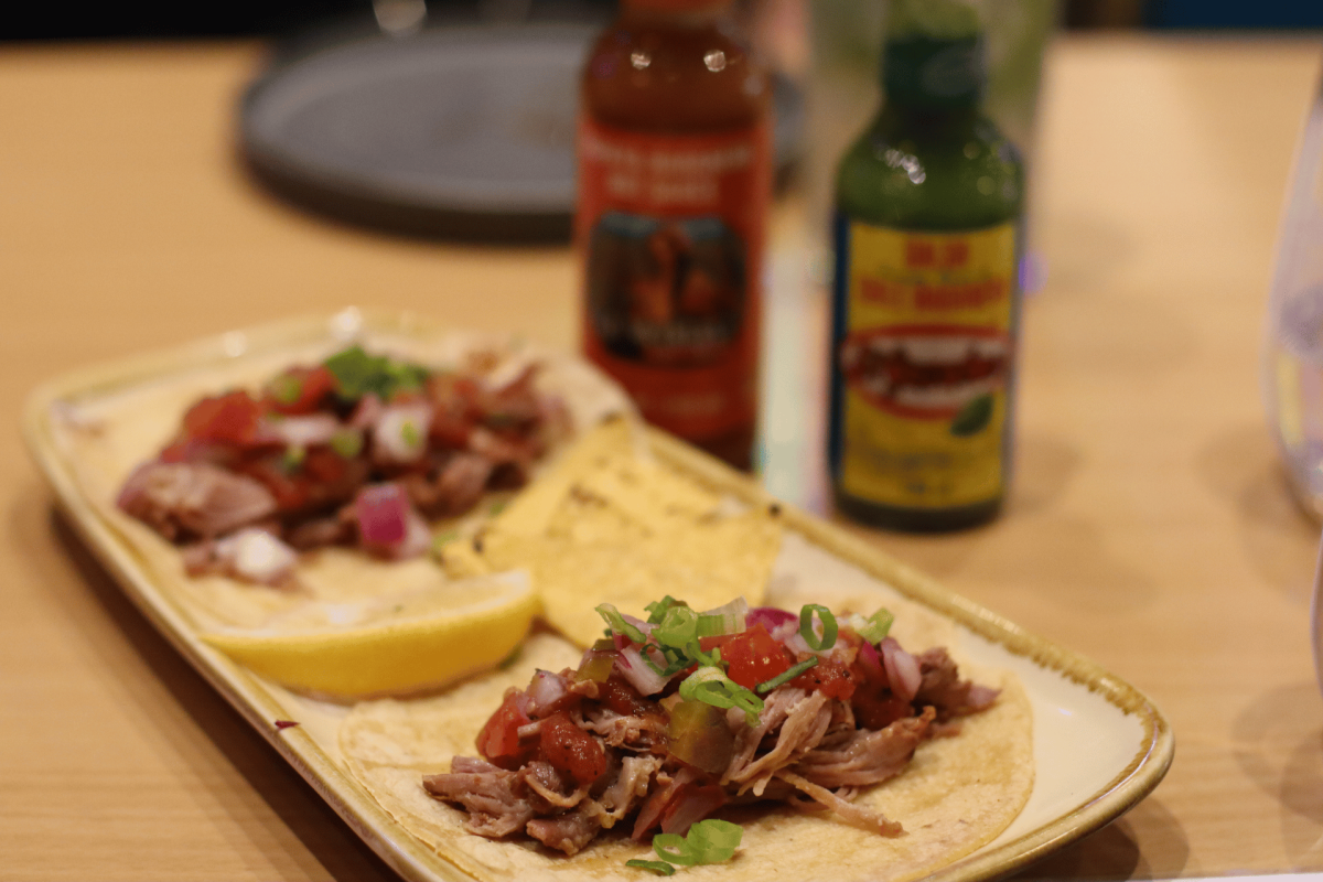 Two pork tacos at Mezcals.