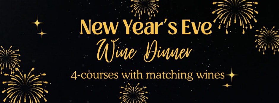 Banner for a wine dinner new year's eve party 