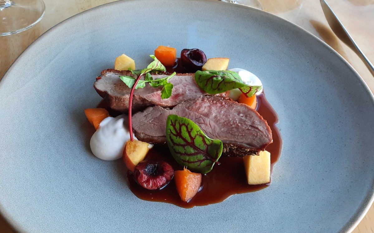 The honey spiced Hawkesbury duck breast with macadamia puree, stone fruit, and coffee jus proved irresistible.