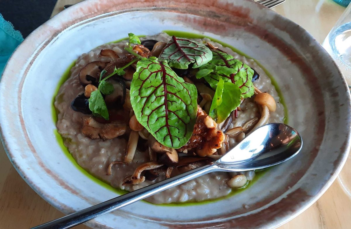 The wild mushroom risotto was rich and earthy.