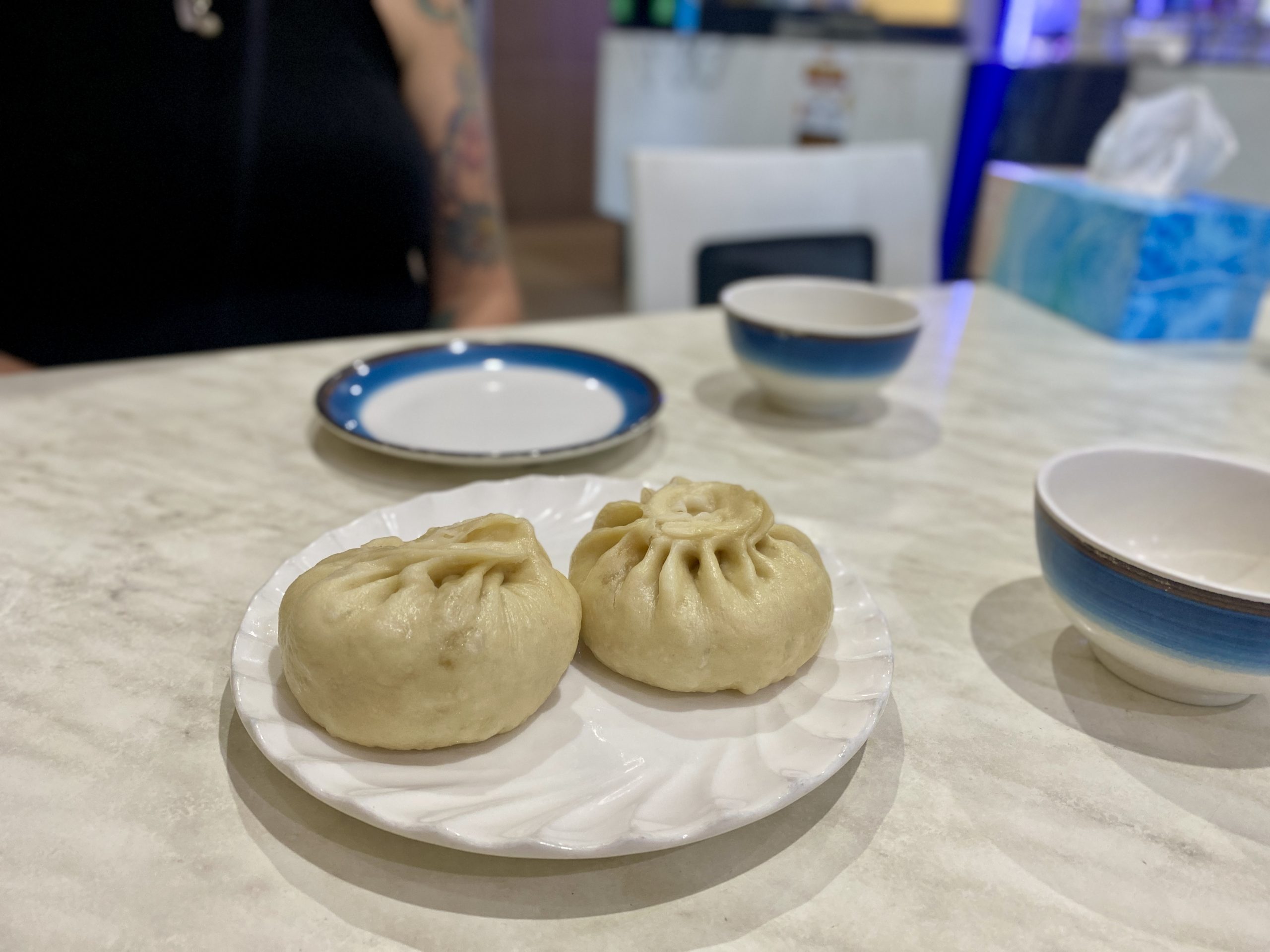 Two steamed buns.