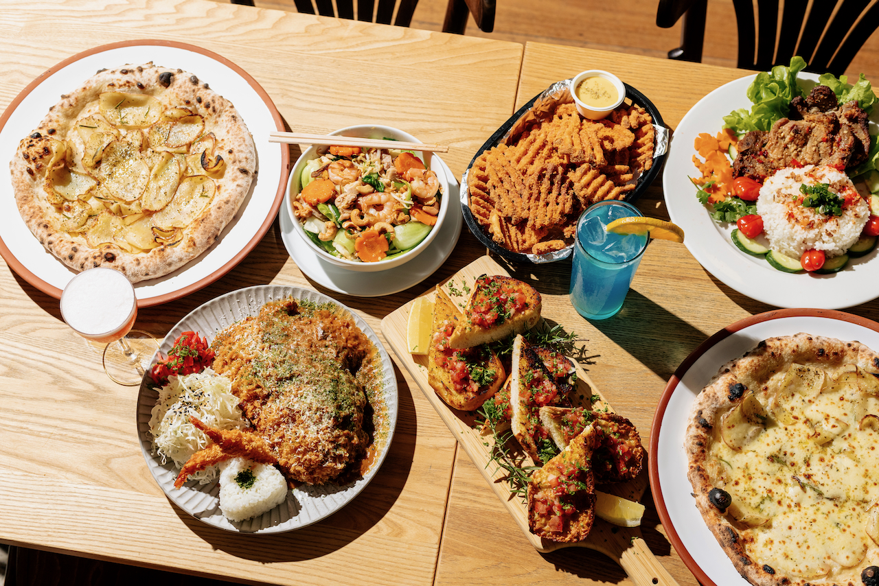 A table full of different foods