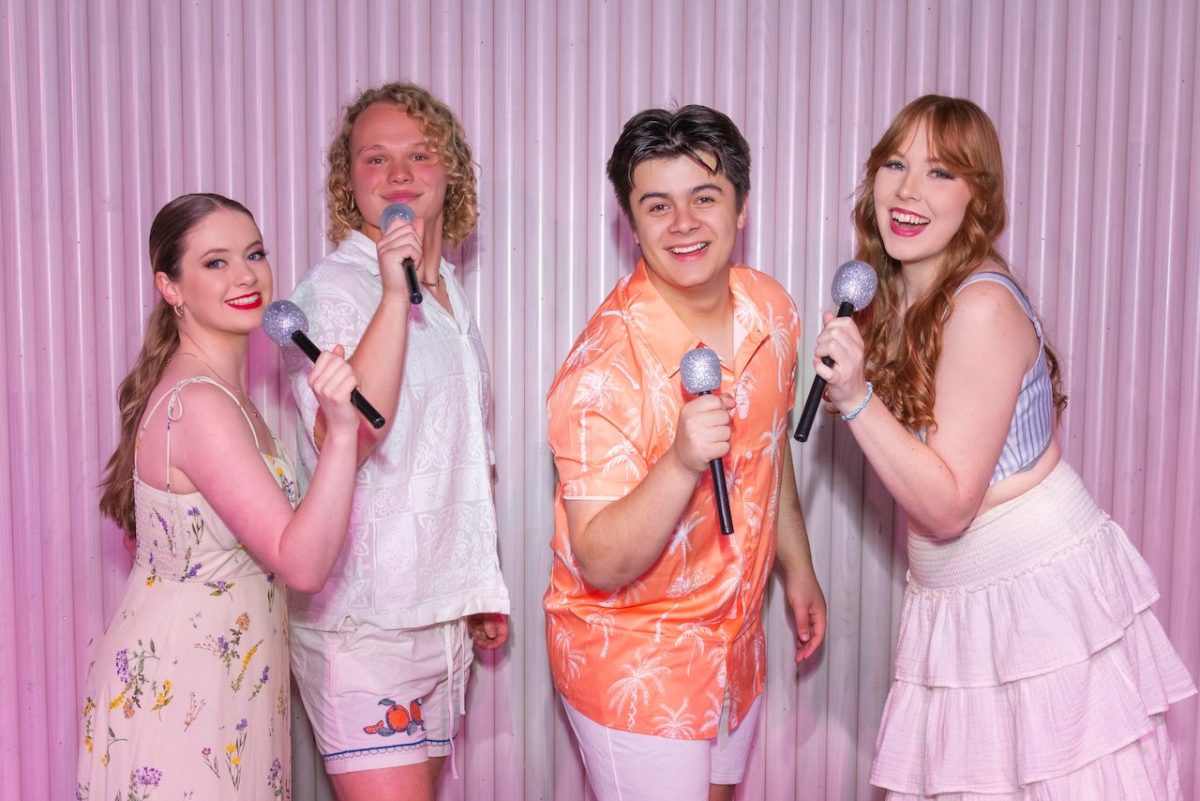 Four members of Templo Theatres's ABBA Dining Experience