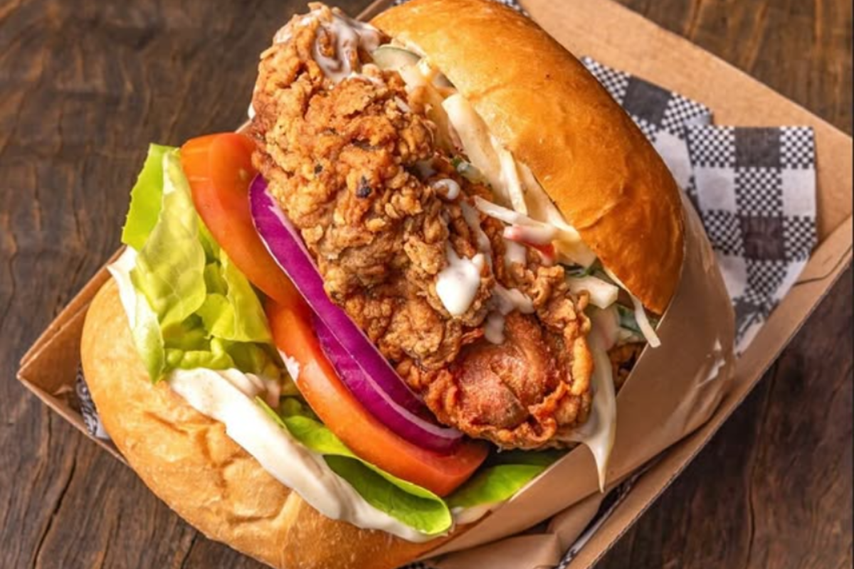 Fried chicken burger.
