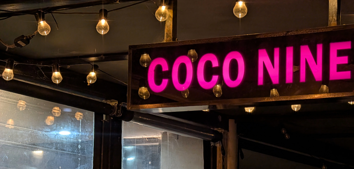 Restaurant sign at Coconine.
