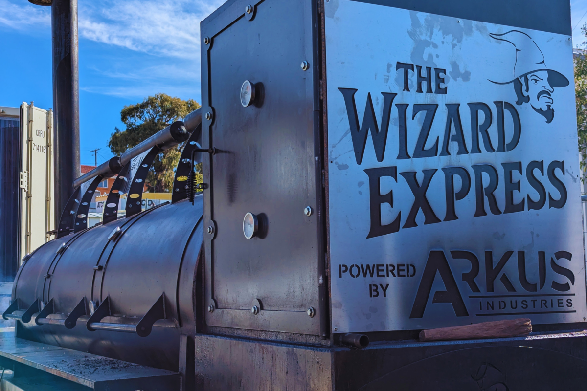 Large offset smoker.