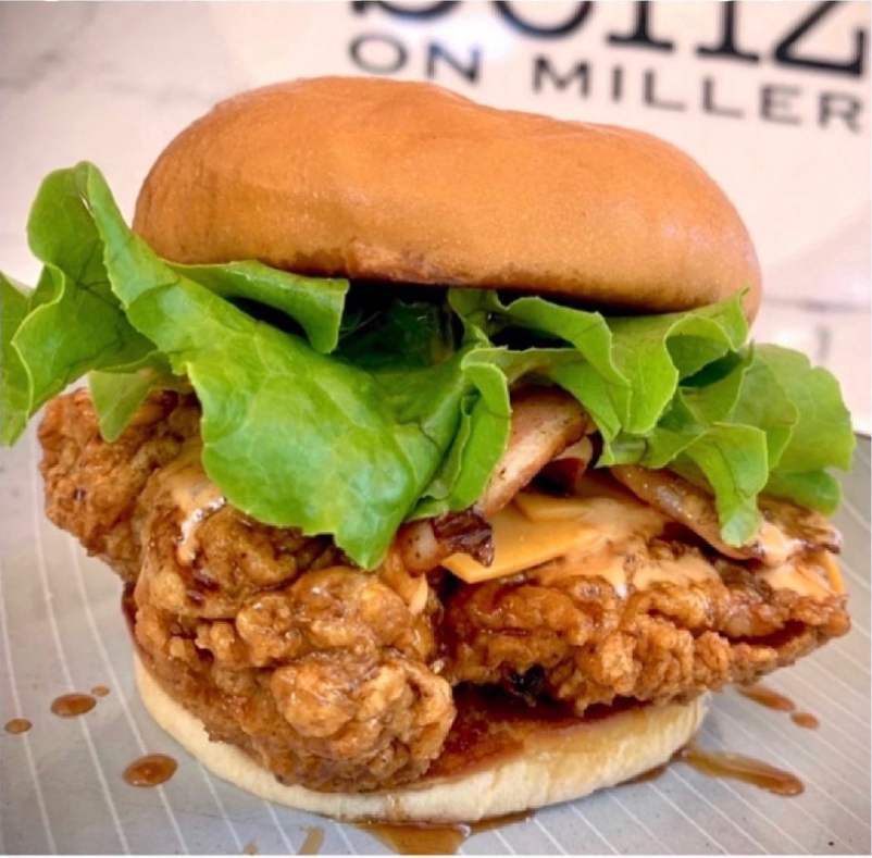 a chicken burger