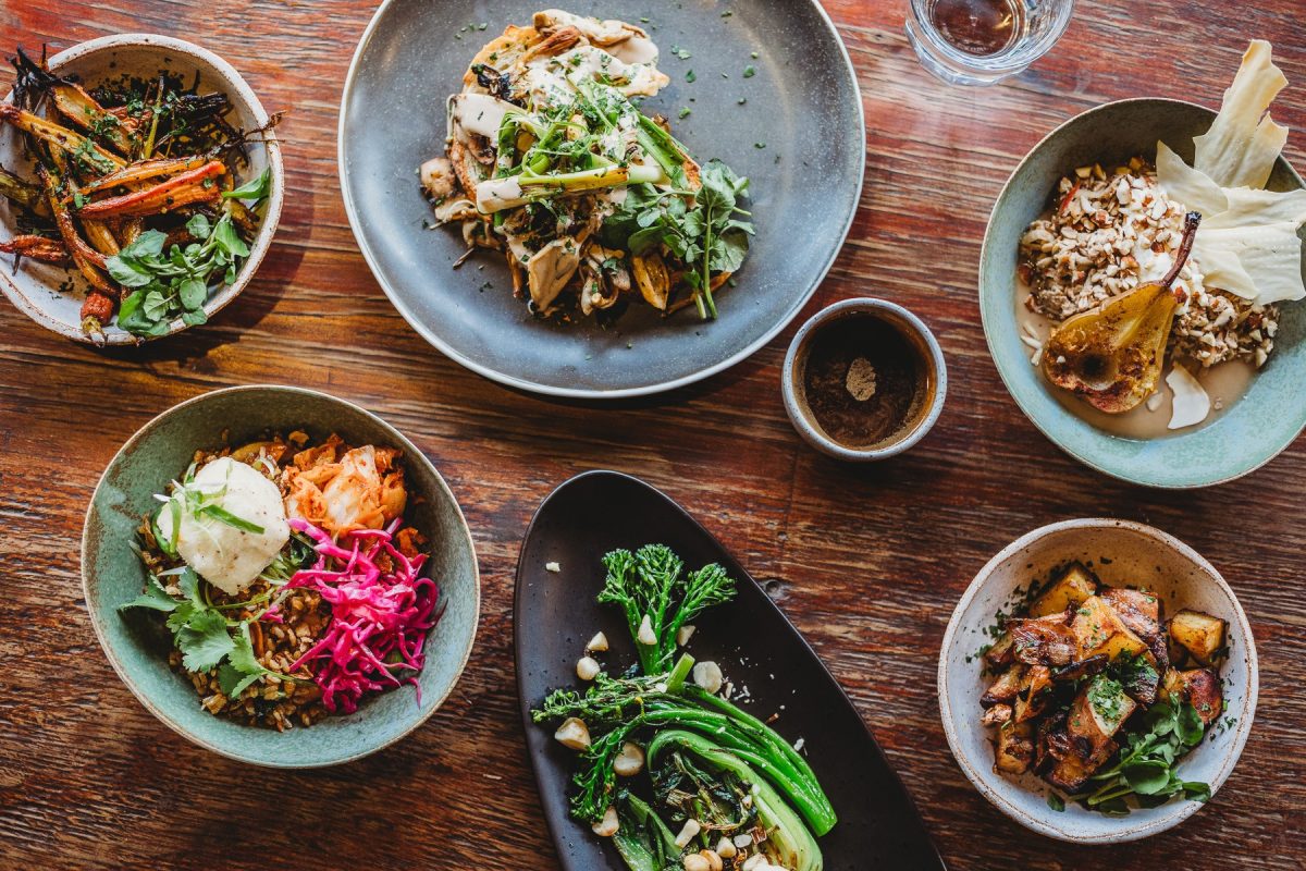 Table with several dishes.