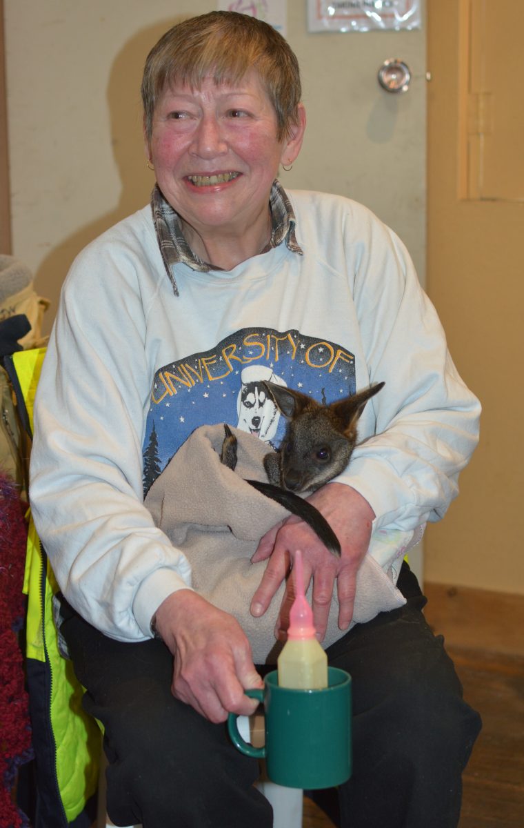 Linda Milne with a special little friend