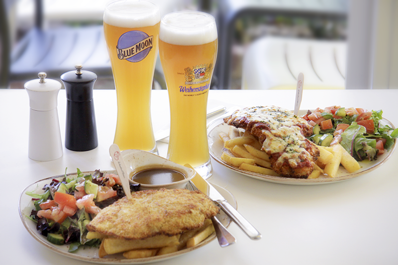 An ancient beer with your schnitty at Schnitzel Haus