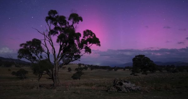 Aurora Australis makes surprise appearance in Canberra's night sky