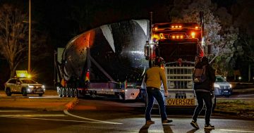 After a five-day road trip, a $14 million sculpture of life and death arrives safely in Canberra